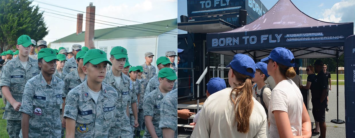 Photos of CAP cadets at the 2023 encampment.